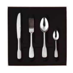 Cutlery set for 24 place settings solid handle serrated