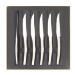 Set of 6 steak knives solid handle serrated - L 228 mm