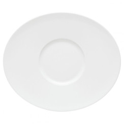 Oval plate w/wide-rim, flat