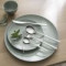 Cutlery set for 24 place settings solid handle serrated