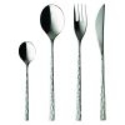 Cutlery set for 24 place settings solid handle serrated