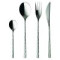 Cutlery set for 24 place settings solid handle serrated
