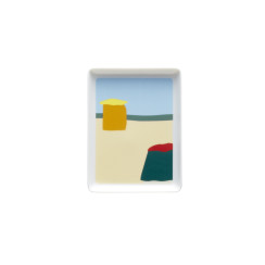rectangular shared plate 16x12 cm green tent