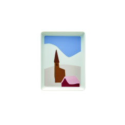 rectangular shared plate 16x12 cm decor bell tower
