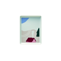 rectangular shared plate 16x12 cm decor red chalet