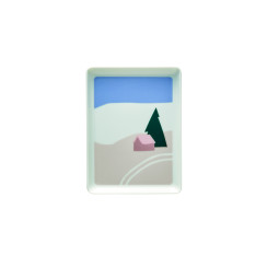 rectangular shared plate 16x12 cm decor pink chalet
