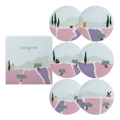 Set of 6 dessert plates 23 cm - Ø 23 cm