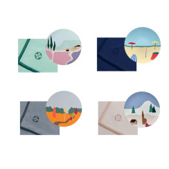 gift box of destination 4 plates 23 cm & 4 napkins
