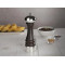 WALNUT STAINED BEECH-WOOD PEPPER MILL - 
BASE+HEAD COVERED WITH PEWTER  16,5