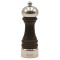 WALNUT STAINED BEECH-WOOD SALT MILL - 
BASE+HEAD COVERED WITH PEWTER  16,5