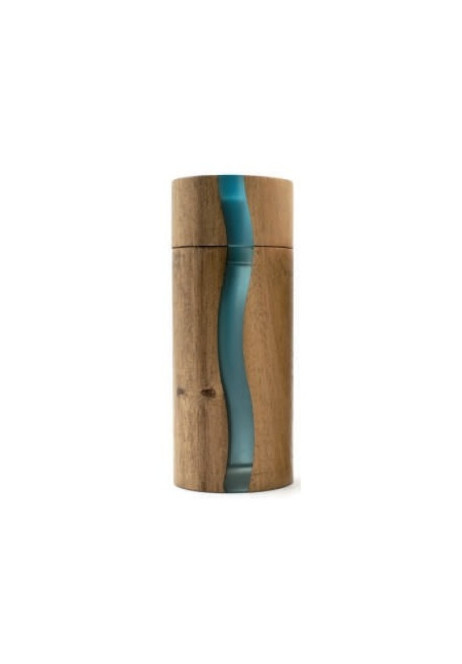 ACACIA WOOD PEPPER MILL WITH BLU RESIN 13