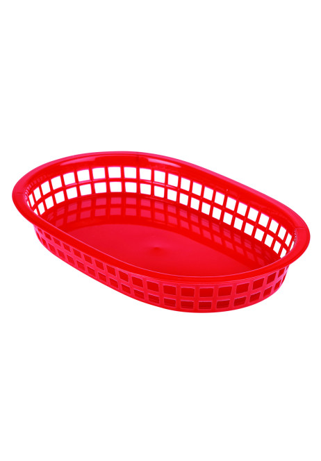 Food basket oval red Ш26,7 x 17 x 3,5 cm