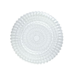 Transparent Barocco Design Dessert Plate - Glass Ш 21,5Cm