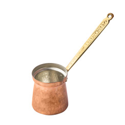 Cezve 170 ml, hammered effect, brass handle