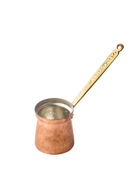 Cezve 170 ml, hammered effect, brass handle