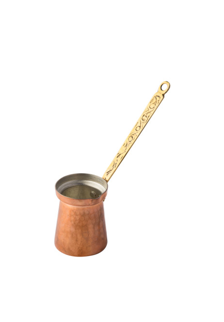 Cezve 225 ml, hammered effect, brass handle