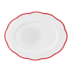 Oval platter scalloped coloured rim / Moq 2 Ш 36 cm