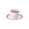 Espresso cup w/saucer scalloped coloured rim / Moq 6