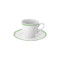 Espresso cup w/saucer scalloped coloured rim / Moq 6