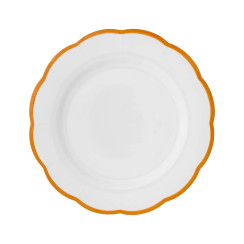 Dinner plate scalloped coloured rim / Moq 6Ш 27,5 cm