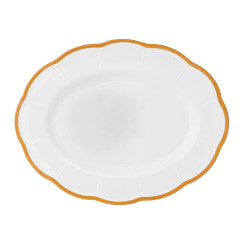 Oval platter scalloped coloured rim / Moq 2Ш 36 cm