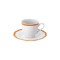 Espresso cup w/saucer scalloped coloured rim / Moq 6