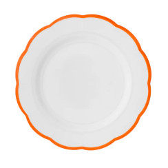 Dinner plate scalloped coloured rim / Moq 6Ш 27,5 cm -
