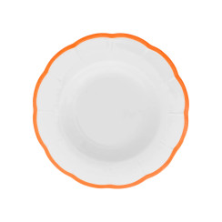 Deep plate scalloped coloured rim / Moq 6Ш 22,8 cm