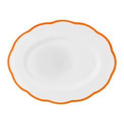Oval platter scalloped coloured rim / Moq 2 Ш 36 cm