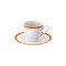 Espresso cup w/saucer scalloped coloured rim / Moq 6