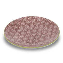 Tue Plate Antique Dark Pink Flowers PORCELLANA - Ш.265x30mm.